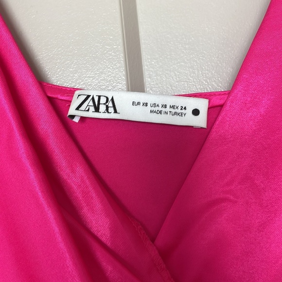 ZARA hot pink satin dress - Picture 2 of 4